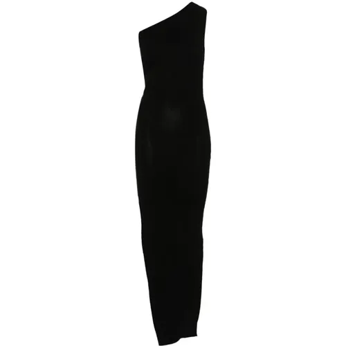 Knitted Asymmetric Dress , female, Sizes: M, S - Rick Owens - Modalova