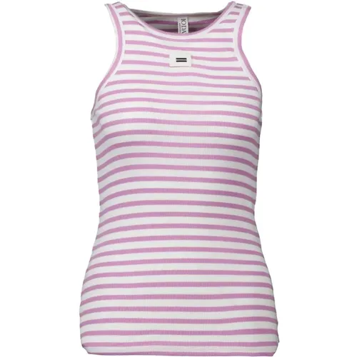 Striped Rib Tank Top in Light Pink , female, Sizes: 2XL, L, XL, M - 10Days - Modalova