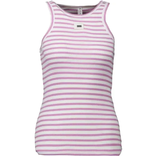 Striped Rib Tank Top in Light Pink , female, Sizes: S - 10Days - Modalova