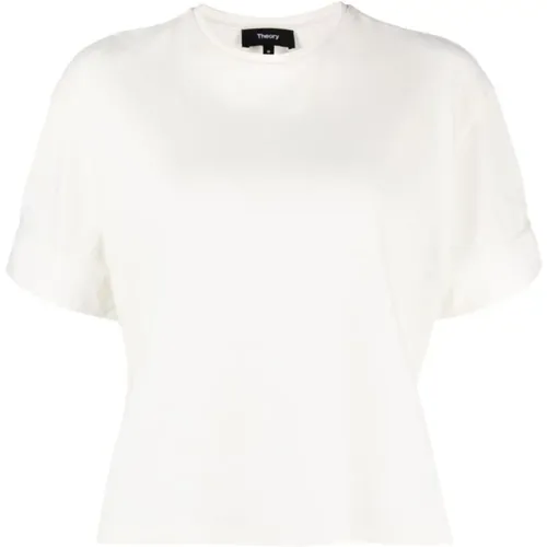 Ivory Weiß Crew Neck T-Shirt , Damen, Größe: S - Theory - Modalova