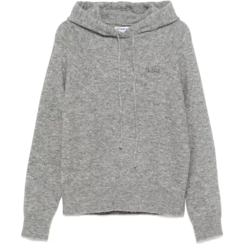 Grey Knit Hoodie Sweater , female, Sizes: M - MC2 Saint Barth - Modalova