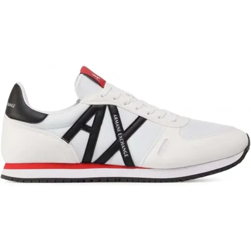 Weiße Logo Low Top Sneakers , Herren, Größe: 44 1/2 EU - Armani Exchange - Modalova