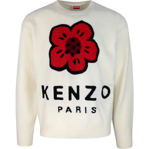 Weißer Pullover Bequeme Passform , Herren, Größe: L - Kenzo - Modalova