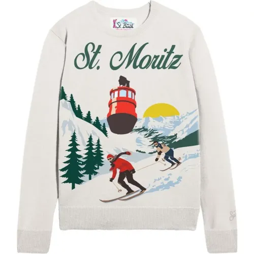 Weiße Pullover für Männer , Damen, Größe: L - MC2 Saint Barth - Modalova