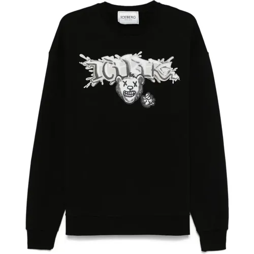 Sweater with Logo Print , male, Sizes: S, M - Iceberg - Modalova