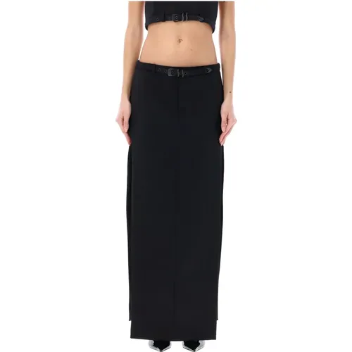 Western Buckle Long Skirt , female, Sizes: XS - Ssheena - Modalova