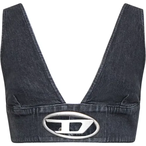 Geripptes Crop Top mit Cut-Out , Damen, Größe: M - Diesel - Modalova