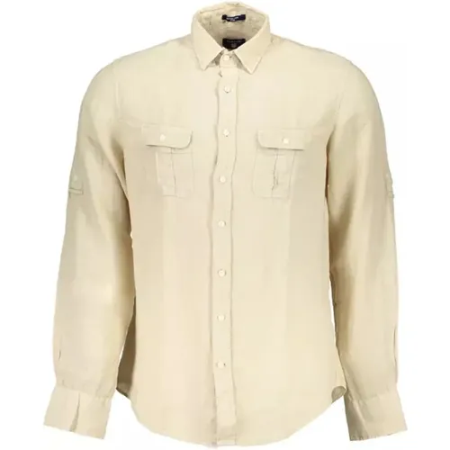 Linen Shirt with Double Pockets , male, Sizes: S - Gant - Modalova