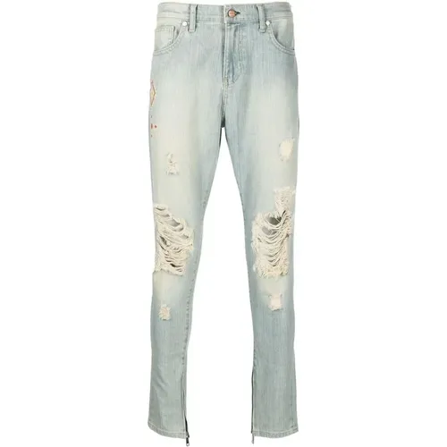 Bestickte Zerrissene Skinny Jeans , Herren, Größe: W36 - United Rivers - Modalova