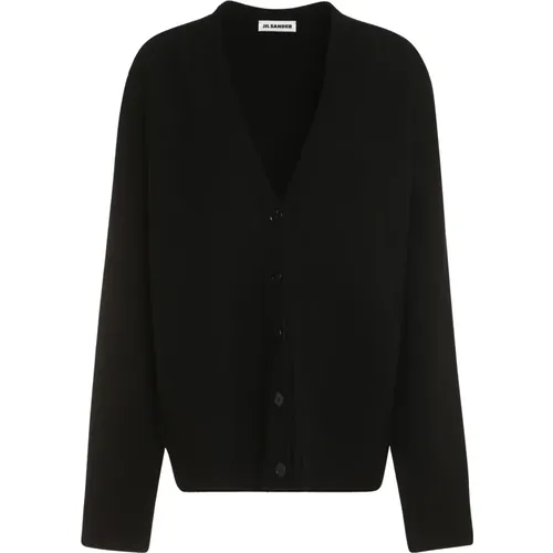 Woll-Cardigan, Dropped Shoulder, Boxy Fit , Damen, Größe: L - Jil Sander - Modalova