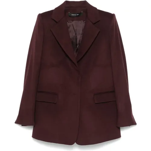 Bordeaux Wolle Kaschmir Blazer - Federica Tosi - Modalova