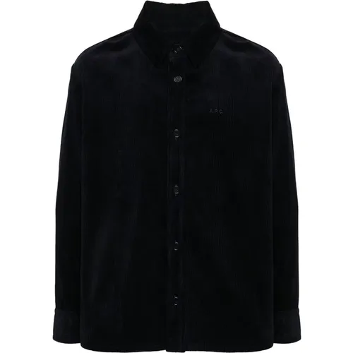 Button-Up Logo Jacket , male, Sizes: L - A.p.c. - Modalova