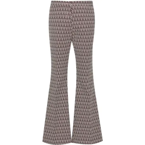 Patterned Jacquard High-Waisted Flared Trousers , female, Sizes: M, S - ETRO - Modalova