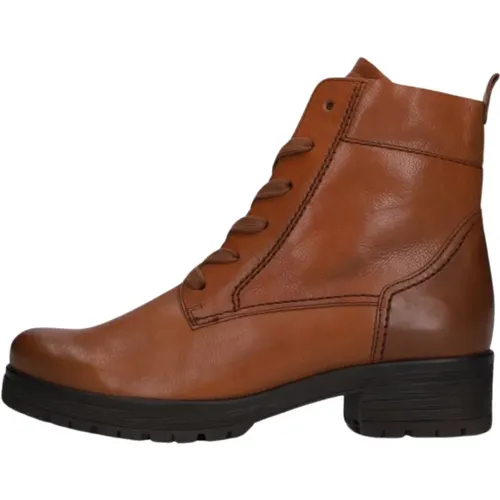 Stilvolle Cognac Schnürstiefel , Damen, Größe: 37 1/2 EU - Gabor - Modalova