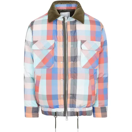 Plaid Padded Blouson Jacket , male, Sizes: S, L - Sacai - Modalova