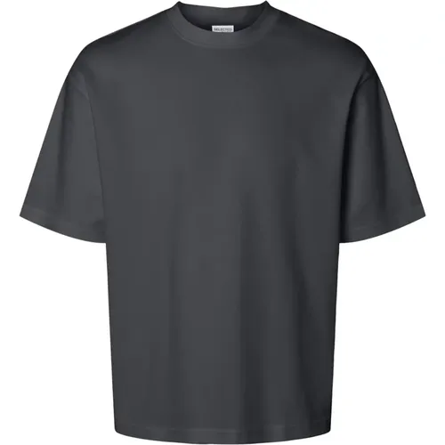 Lässiges T-Shirt mit kurzen Ärmeln , Herren, Größe: 2XL - Selected Homme - Modalova