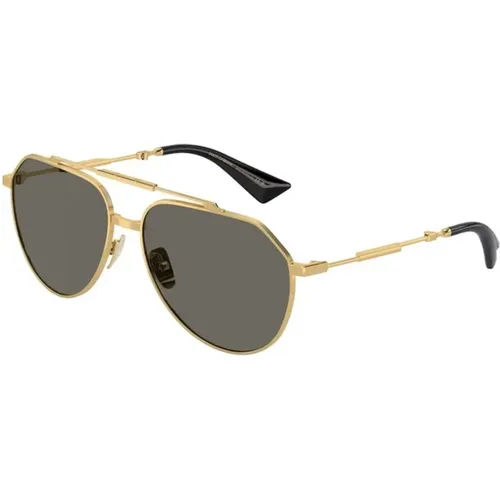 Goldrahmen Graue Gläser Sonnenbrille - Dolce & Gabbana - Modalova