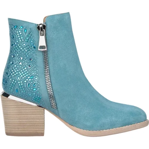 Leather Ankle Boots with Side Zip , female, Sizes: 6 UK, 5 UK, 4 UK, 7 UK - Alma en Pena - Modalova