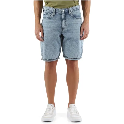 Regular Fit Bermuda Jeans Fünf Taschen , Herren, Größe: W32 - Calvin Klein Jeans - Modalova