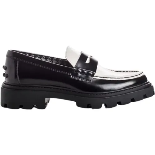 Bicolor Leather Moccasins , female, Sizes: 7 UK, 4 1/2 UK, 5 UK, 6 UK, 5 1/2 UK, 4 UK - TOD'S - Modalova