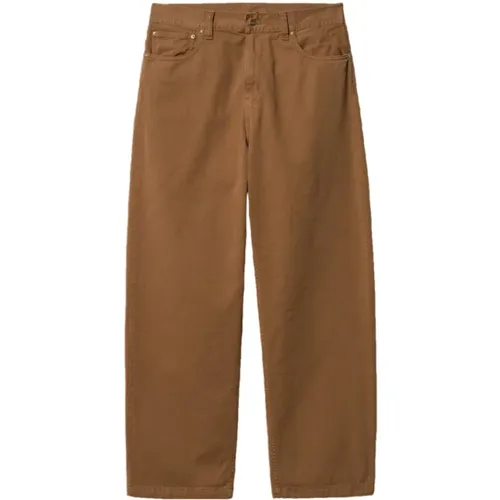 Logo Cotton Pants with Button and Zipper Closure , male, Sizes: W28, W33, W30, W29 - Carhartt WIP - Modalova