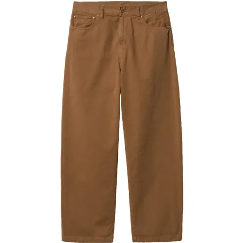 Logo Cotton Pants with Button and Zipper Closure , male, Sizes: W33, W30, W29 - Carhartt WIP - Modalova