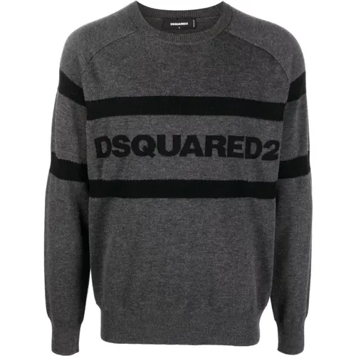 Twin line pullover , male, Sizes: S - Dsquared2 - Modalova