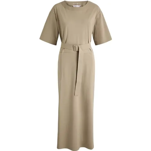 Beige Midi-Kleid mit langen Ärmeln , Damen, Größe: XL - Max Mara - Modalova