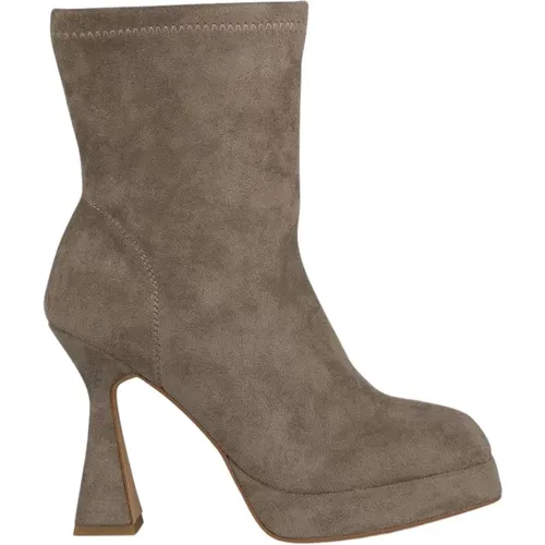 Square Toe Leather Ankle Boots , female, Sizes: 7 UK, 8 UK, 6 UK, 5 UK, 4 UK, 2 UK - Alma en Pena - Modalova