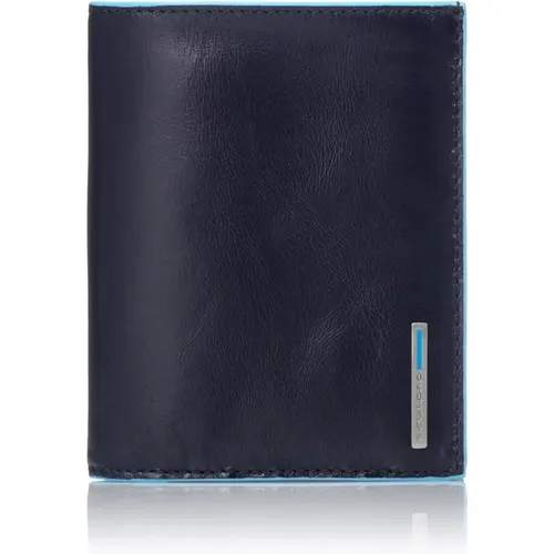 Blaue Vertikale Brieftasche mit Münzfach - Piquadro - Modalova