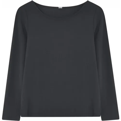 Schwarzes Slim T-Shirt Top , Damen, Größe: L - Gustav - Modalova