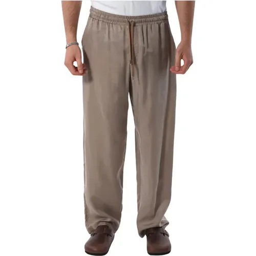 Cupro Pants with Elastic Waist , male, Sizes: L, XS, 2XL, M - Costumein - Modalova