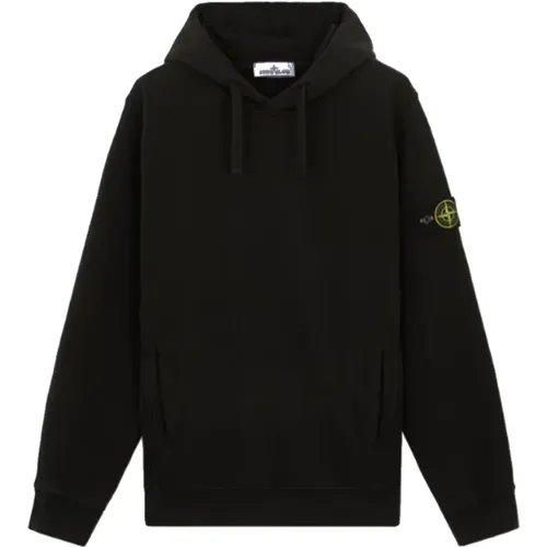 Hoodie mit gebürsteten Baumwollfleece-Taschen - Stone Island - Modalova