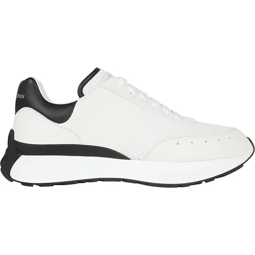 Black Silver Leather Sneakers , male, Sizes: 8 UK, 11 UK, 9 1/2 UK, 6 UK - alexander mcqueen - Modalova