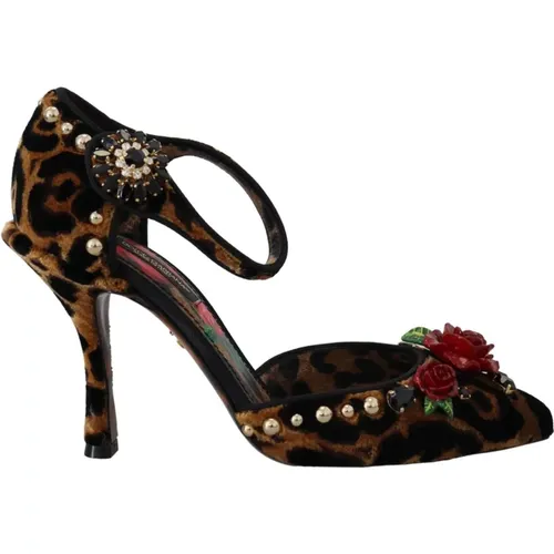 Leopardenmuster Blumensandalen - Dolce & Gabbana - Modalova