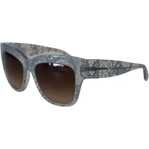 Elegante Spitzen-Sonnenbrille Blau Frauen - Dolce & Gabbana - Modalova