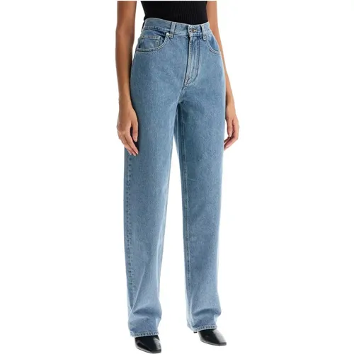 Baumwoll Samur Jeans Gerades Bein - Loulou Studio - Modalova