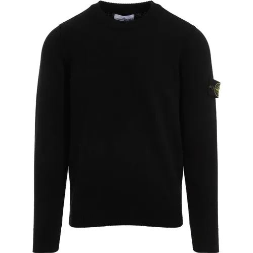 Schwarzer Pullover Aw24 Herrenmode , Herren, Größe: L - Stone Island - Modalova