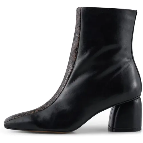 Frida Leather Boot Square Toe Heel , female, Sizes: 6 UK - Shoe the Bear - Modalova