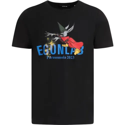 Cotton T-Shirt with Logo , male, Sizes: M - EgonLab - Modalova