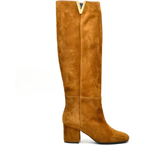 Suede Boot with 6cm Heel , female, Sizes: 6 UK - Via Roma 15 - Modalova