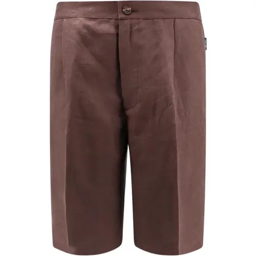 Linen Shorts with Zip and Button , male, Sizes: L, XL - Hevo - Modalova