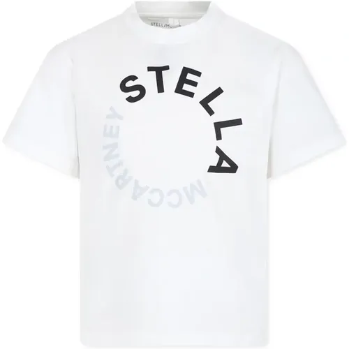 Weiße Baumwoll-Logo-T-Shirt - Stella Mccartney - Modalova