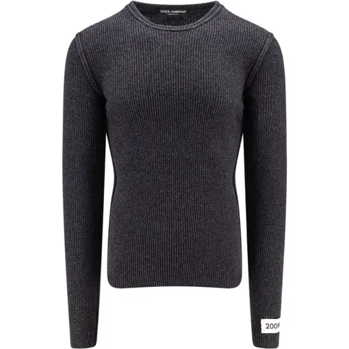 Grey Knitwear Aw24 Long Sleeve Sweater , male, Sizes: XL - Dolce & Gabbana - Modalova