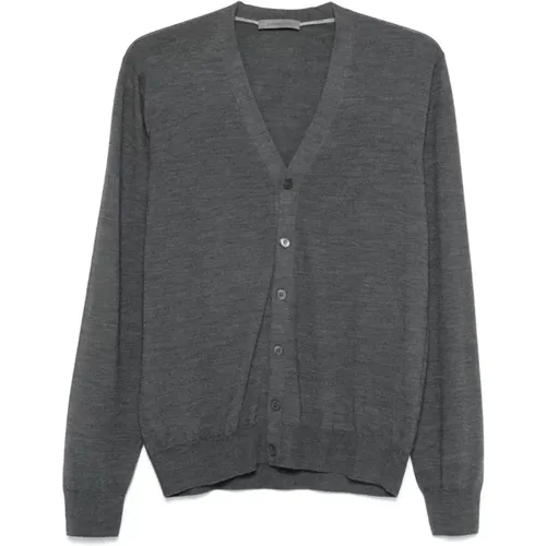 Grey Sweaters for Men , male, Sizes: 2XL, 4XL, M, XL, 3XL, L - Corneliani - Modalova