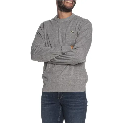 Grauer Pullover Klassischer Stil , Herren, Größe: L - Lacoste - Modalova