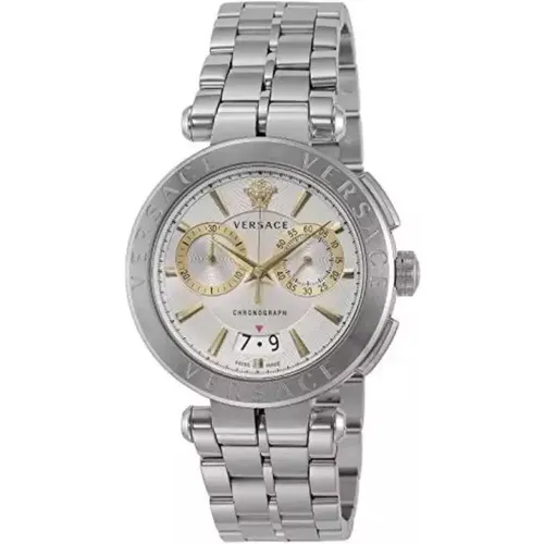 Chronograph Silver Men's Watch , male, Sizes: ONE SIZE - Versace - Modalova