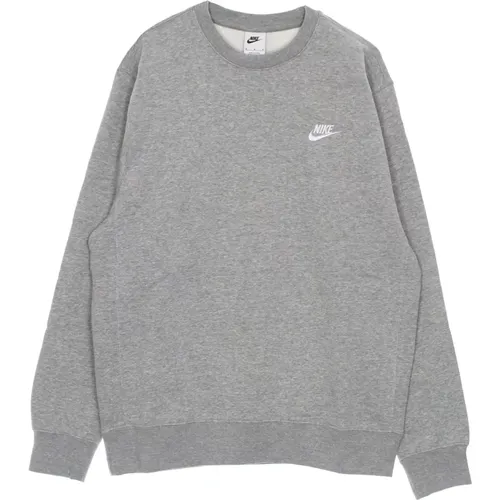 Grauer Rundhalsausschnitt Langarm Pullover , Herren, Größe: 2XL - Nike - Modalova