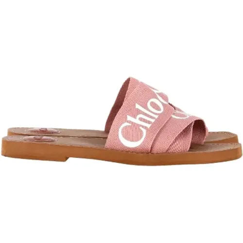 Pre-owned Cotton sandals , female, Sizes: 6 UK - Chloé Pre-owned - Modalova