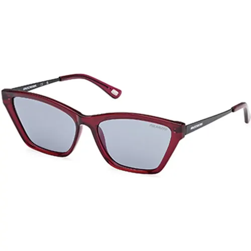 Polarisierte Lila Graue Sonnenbrille , Damen, Größe: 56 MM - Skechers - Modalova